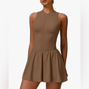 Brown Sleeveless Workout Dress